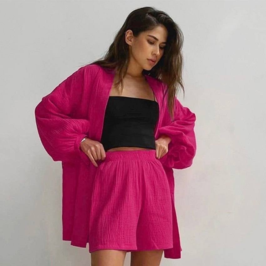 костюм из муслина женский,одежда женская,модные однотонные костюмы,одежда мода,костюм женский летний