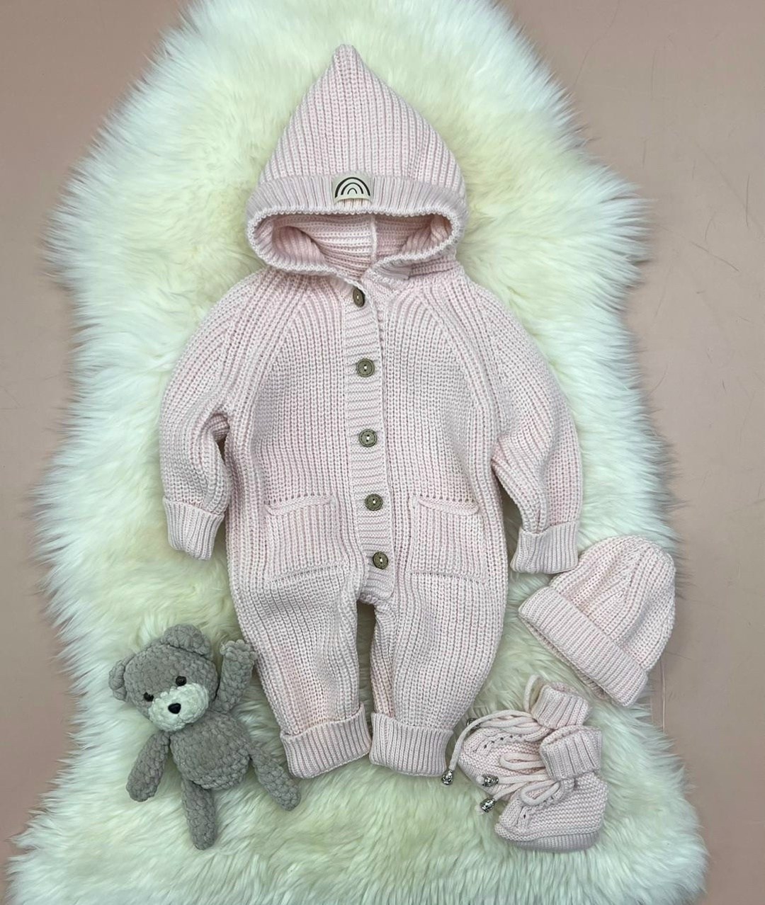 вязаный комбинезон для новорожденных с капюшоном,вязаные комбинезоны для новорожденных,вязаный комбинезон,комплект вязаный,комбинезон детский вязаный