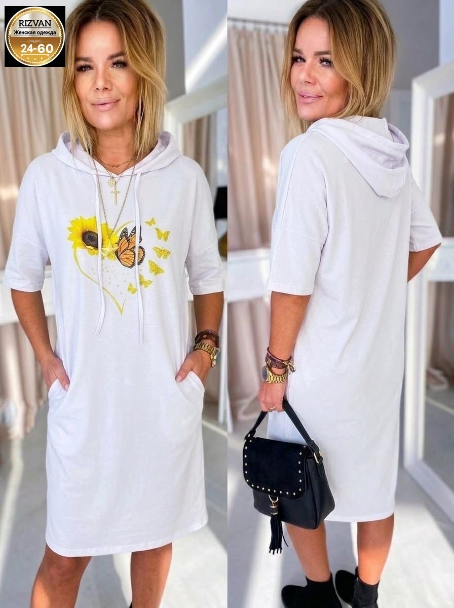 платье спортивное с капюшоном,платье туника,трикотажное платье,платье женское туника,платье с капюшоном