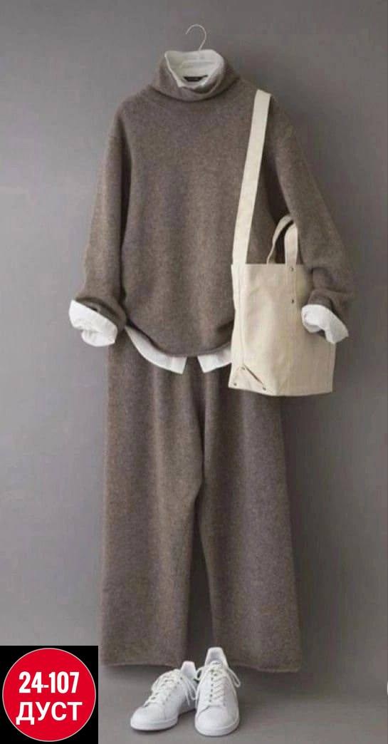 трикотажные костюмы,костюм кашемир,женский трикотажный костюм-двойка мягкий теплый комплект из свитера и брюк,трикотажный костюм повседневный,женские костюмы