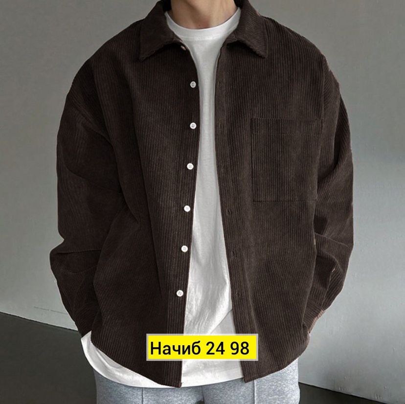 мужская вельветовая рубашка с карманами,рубашка мужская оверсайз вельветовая,рубашка вельветовая оверсайз с длинным рукавом mailliv trend,рубашка вельветовая мужская оверсайз арт. 11431564,рубашка муж