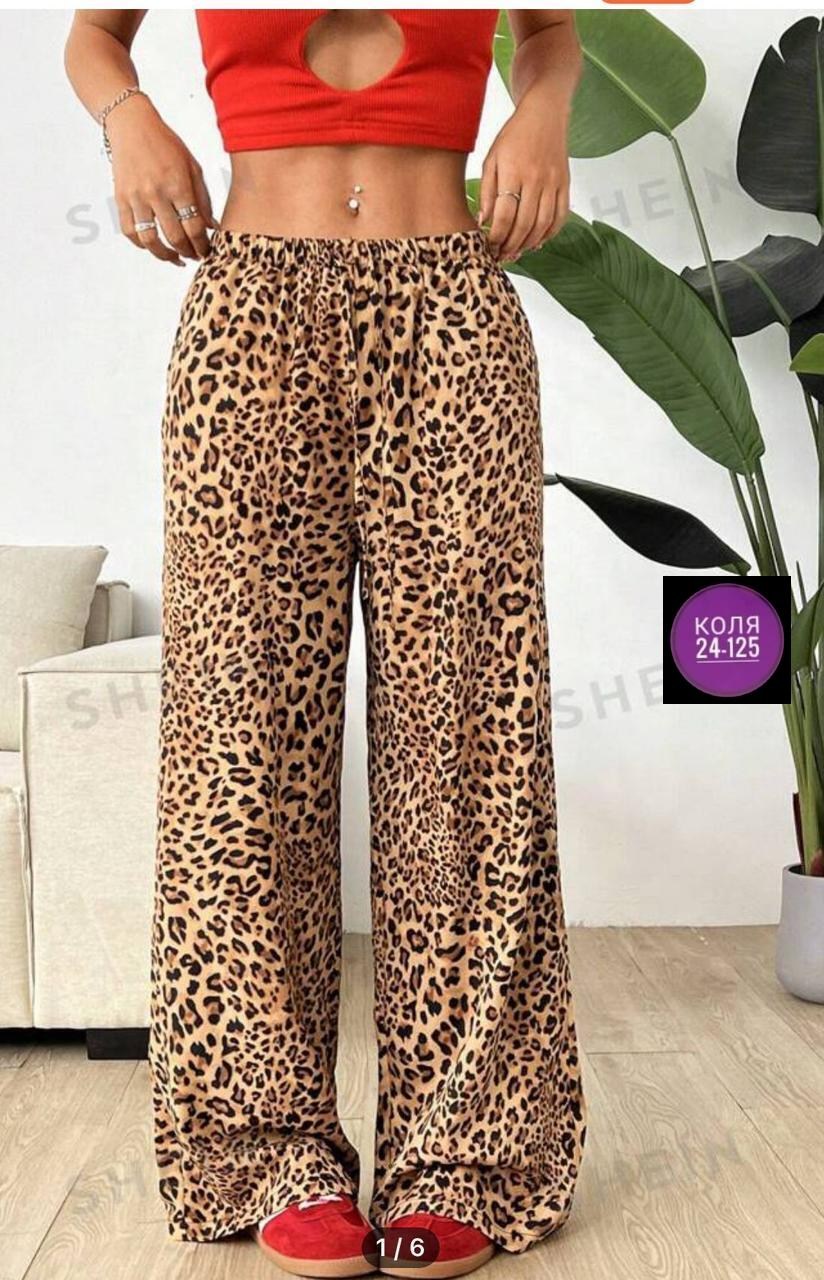 брюки chicever женские с леопардовым принтом,женские широкие брюки с леопардовым принтом,брюки прямого покроя с леопардовым принтом,брюки леопардовые