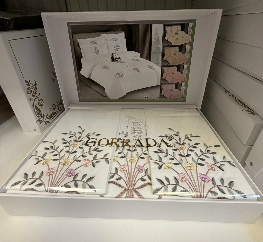 постельное белье dantela vita сатин с вышивкой,постельное белье arya deluxia сатин с вышивкой 2 сп. 200x220 jardin белый,постельное с вышивкой,постельное белье тм "dantela vita" серии "сатин с вышивко