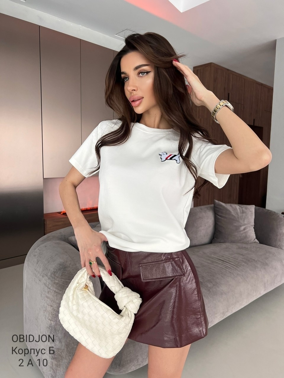 футболка оверсайз,женская футболка,кожаная юбка,футболки женские оверсайз,футболка y2k оверсайз zi-bella цвет шоколадный