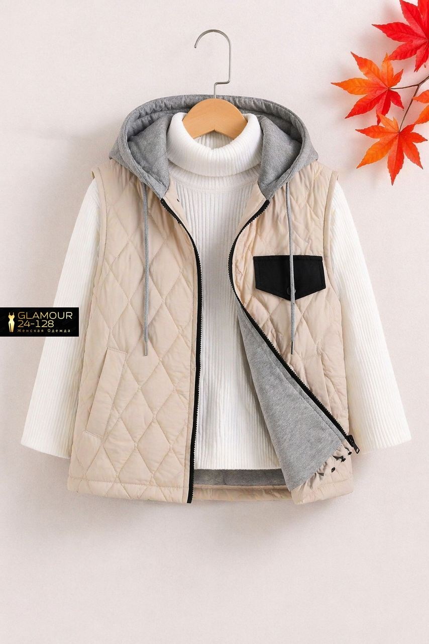 детский жилет,жилетка демисезонная,жилет с капюшоном,жилет для девочки утепленный,жилет женский