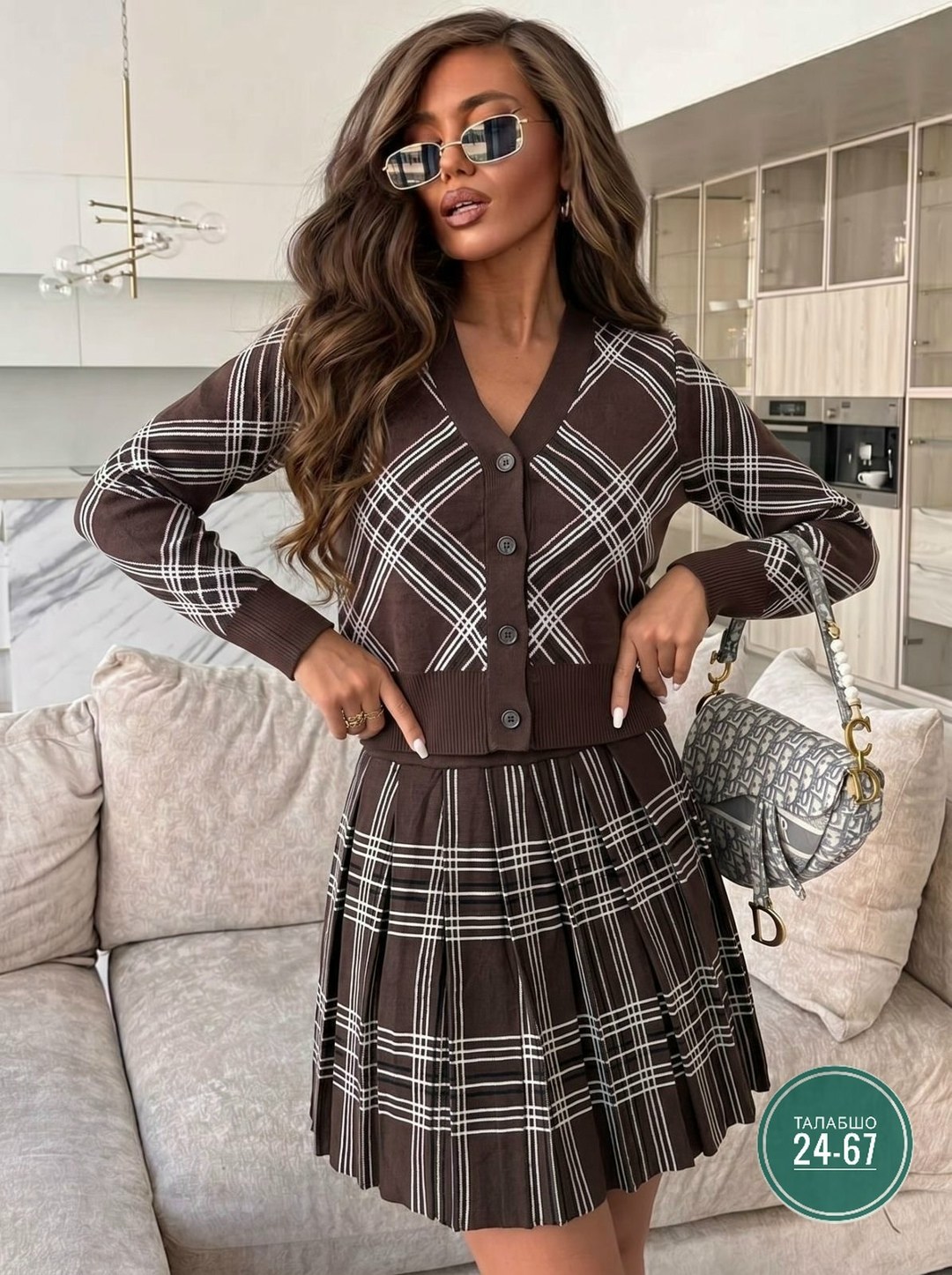 костюм с юбкой,юбка в клетку,твидовый костюм,юбка клетчатая