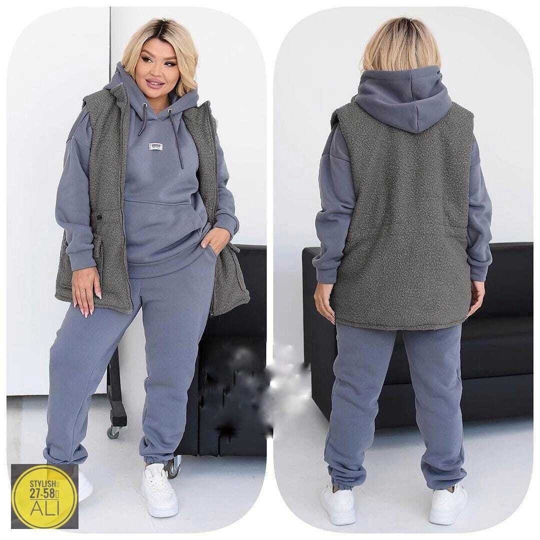 женский костюм на флисе,костюм из флиса,костюм женский тройка,спортивный костюм женский тройка с жилеткой,cпортивный костюм женский на флисе