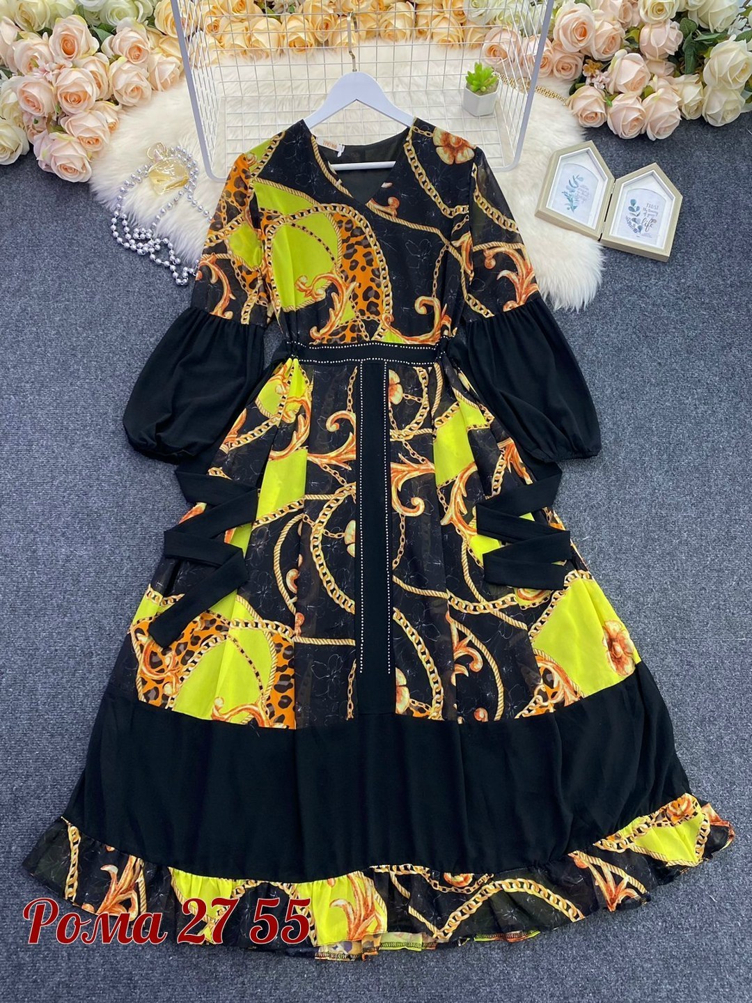 женское платье с принтом,женское длинное платье с принтом,женское платье с длинными рукавами,платья женские длинные,платье женское шифоновое