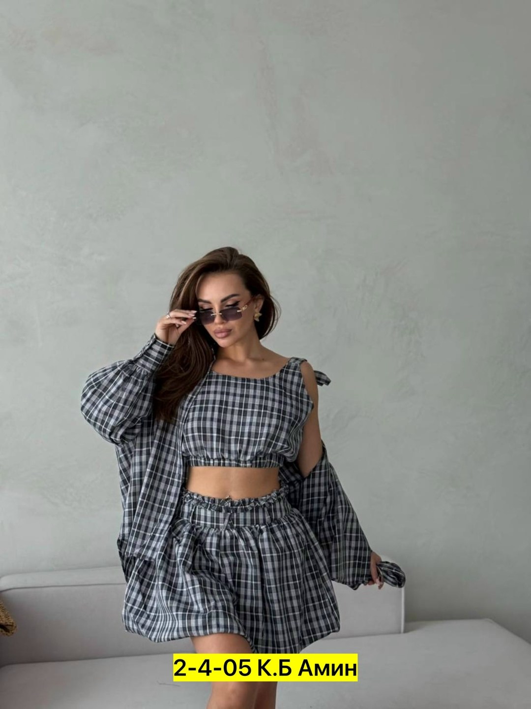 костюм с юбкой и рубашкой,женский костюм с юбкой,женские костюмы,костюм в клетку,костюм с юбкой