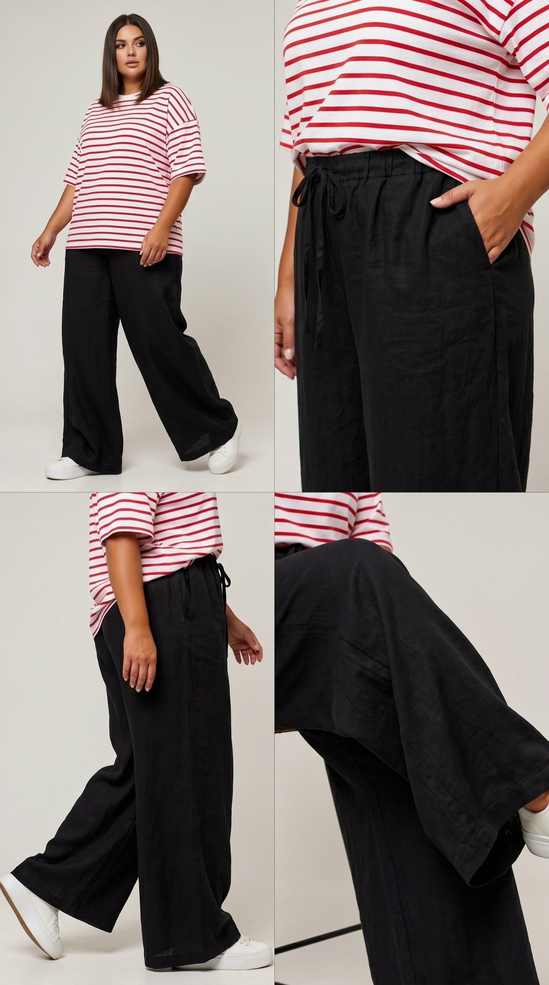 брюки льняные,красные брюки палаццо,брюки с широкими штанинами,широкие брюки,брюки женские