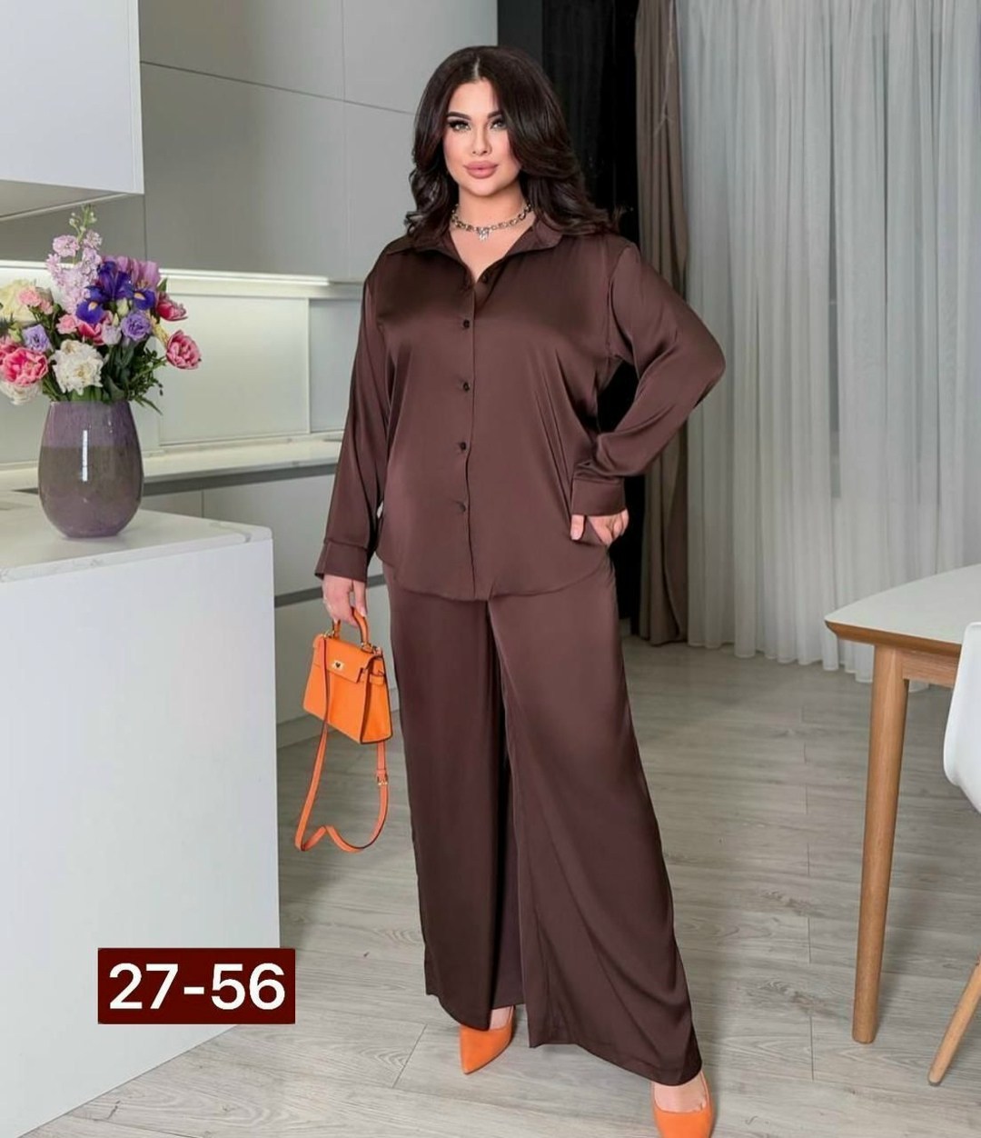 атласный костюм женский брючный,костюм брючный атласный шелковый в пижамном стиле,брючный костюм женский свободного кроя шелковый,брючный костюм,брючный костюм к5-5038/9