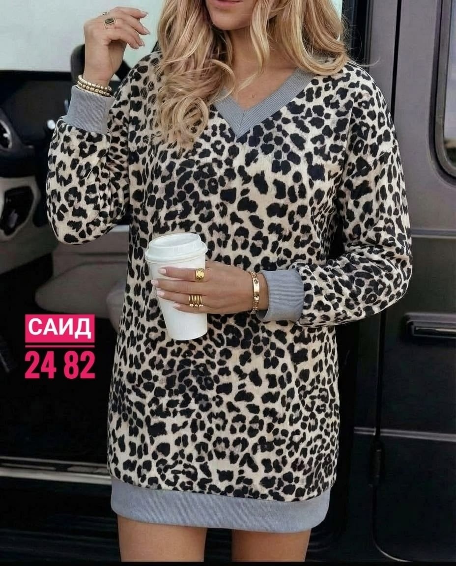 платье с леопардовым принтом,платье туника женская,туника женская,платье туника,туника повседневная