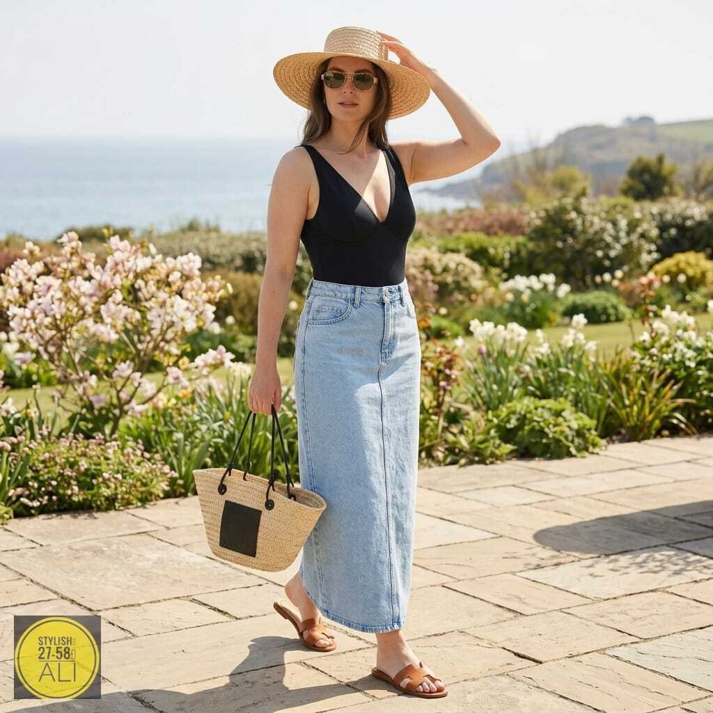 джинсовая юбка,джинсовая юбка летняя,джинсовая юбка миди,джинсовая юбка образы,джинсовая юбка миди с высокой посадкой