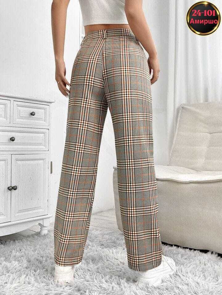брюки в клетку,брюки в клетку с карманами,брюки в клетку прямые,широкие брюки в клетку,штаны в клетку
