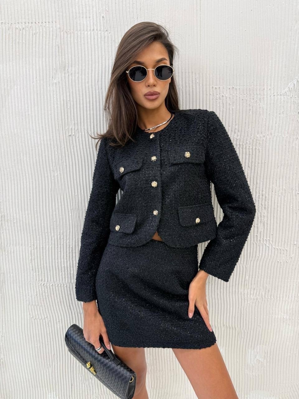 костюм с юбкой,твидовый костюм,жакет в стиле шанель,твидовый жакет,костюм в стиле "шанель" твидовый