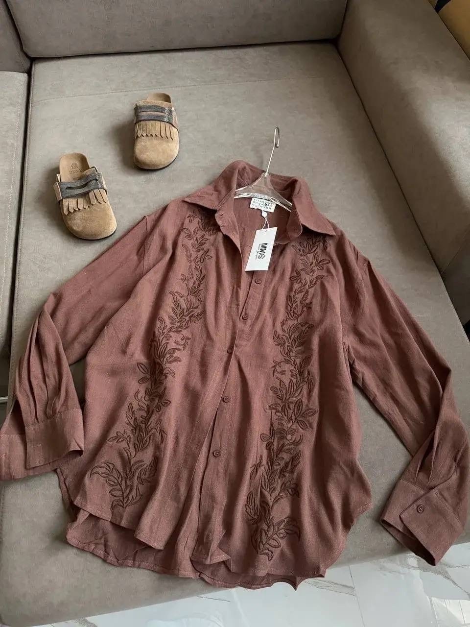 винтажная блузка,женская рубашка,блузка рубашка,блузка с вышивкой,повседневная рубашка