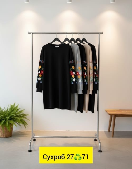 платье с вышитыми рукавами,женское платье,платье ,платье свитшот,платье для женщин