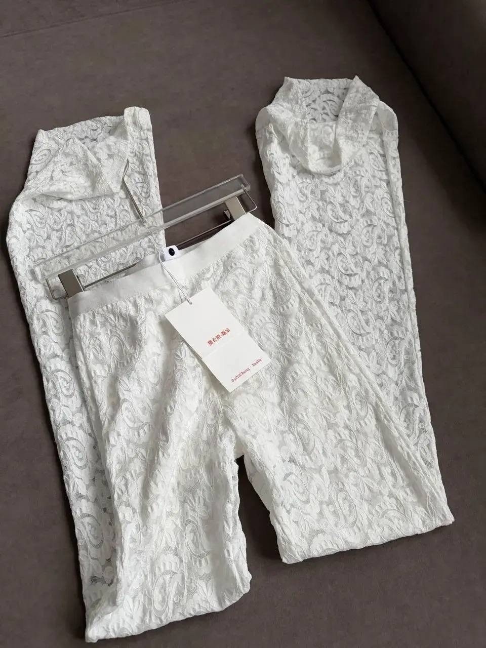 кружевные брюки,брюки с кружевом,брюки клеш из гипюра fati collection,кружевные белые брюки,кружевные штаны