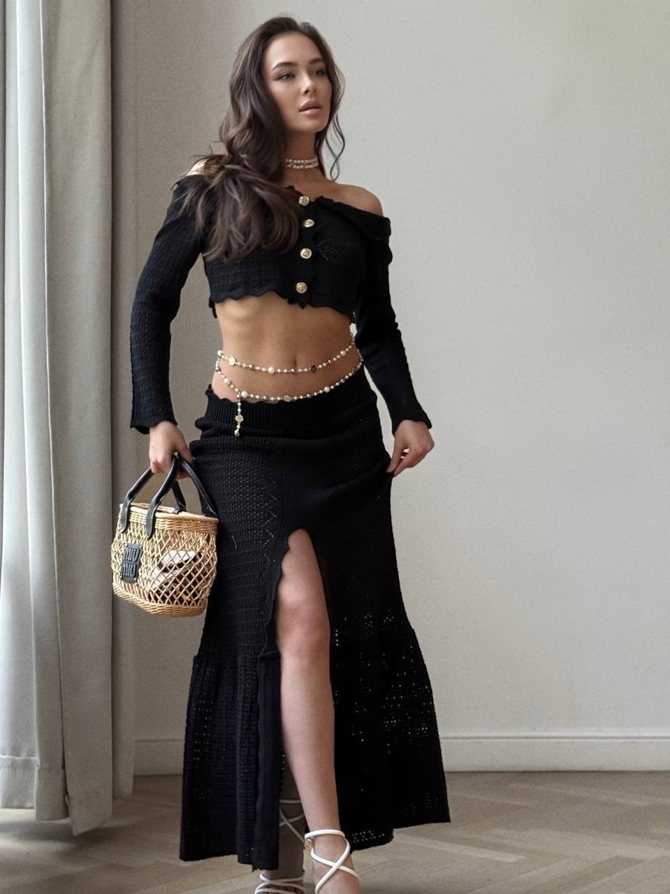 стильные костюмы,модная ,костюм топ с юбкой,трикотажные костюмы,топ с юбкой