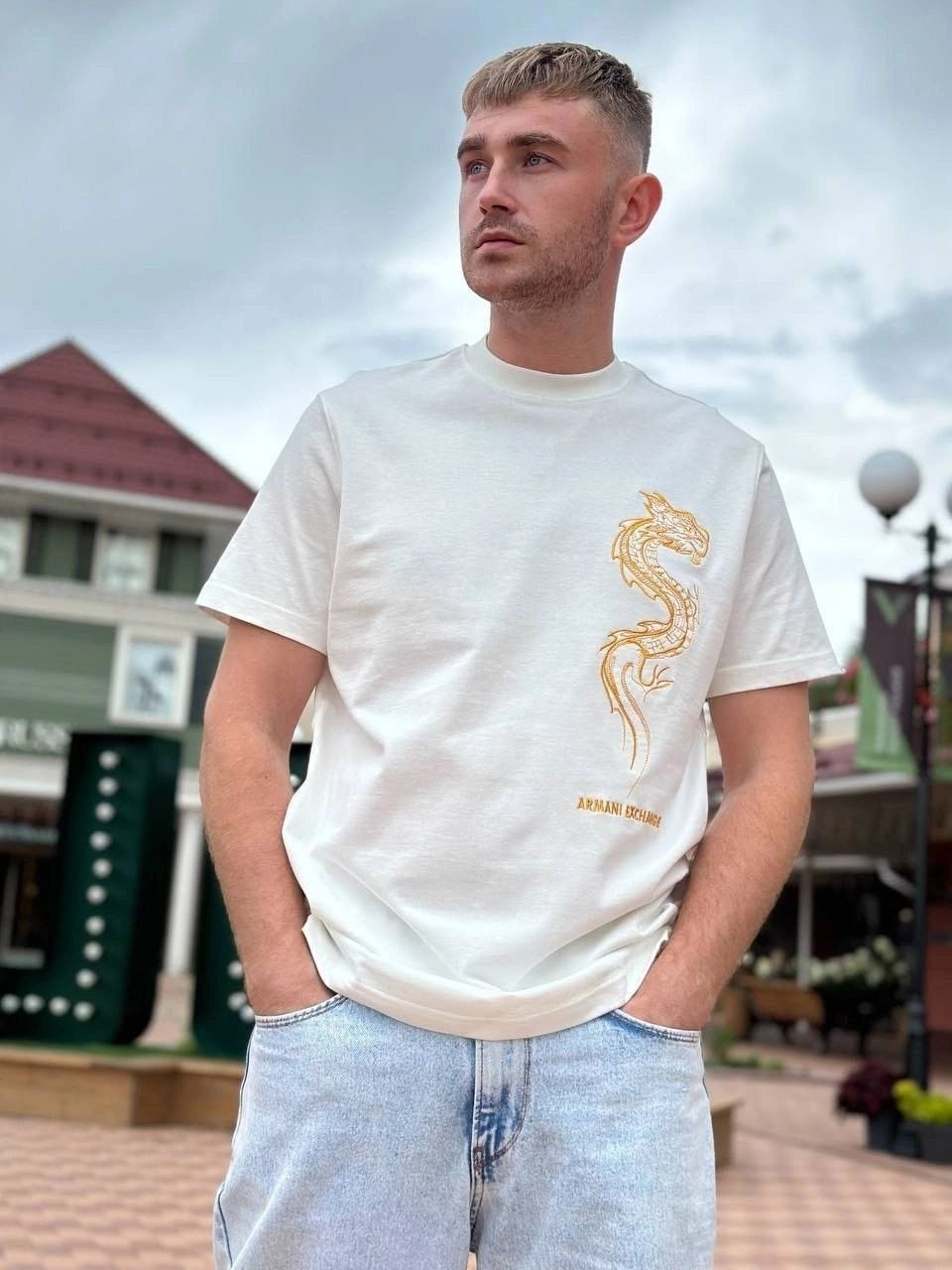 футболки мужские,футболка с драконом,белая мужская футболка,футболка с китайским драконом,футболка с принтом китайский дракон