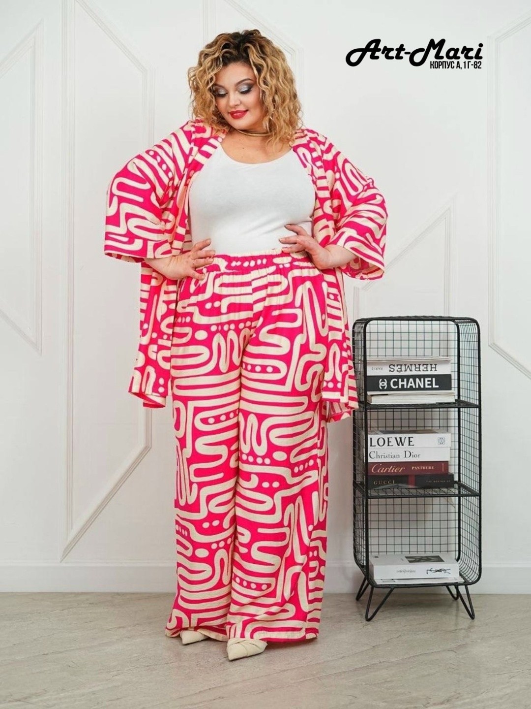 летние костюмы,стильные костюмы,брючный праздничный костюм двойка с принтом perferita 227705196,костюм с принтом,женские костюмы больших размеров