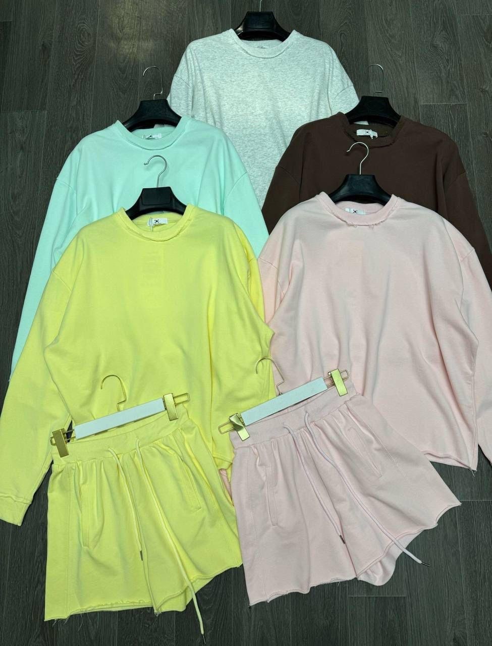 трикотажные костюмы,спортивные костюм с шортами,костюм женский,cпортивный костюм оверсайз с шортами,спортивные костюм