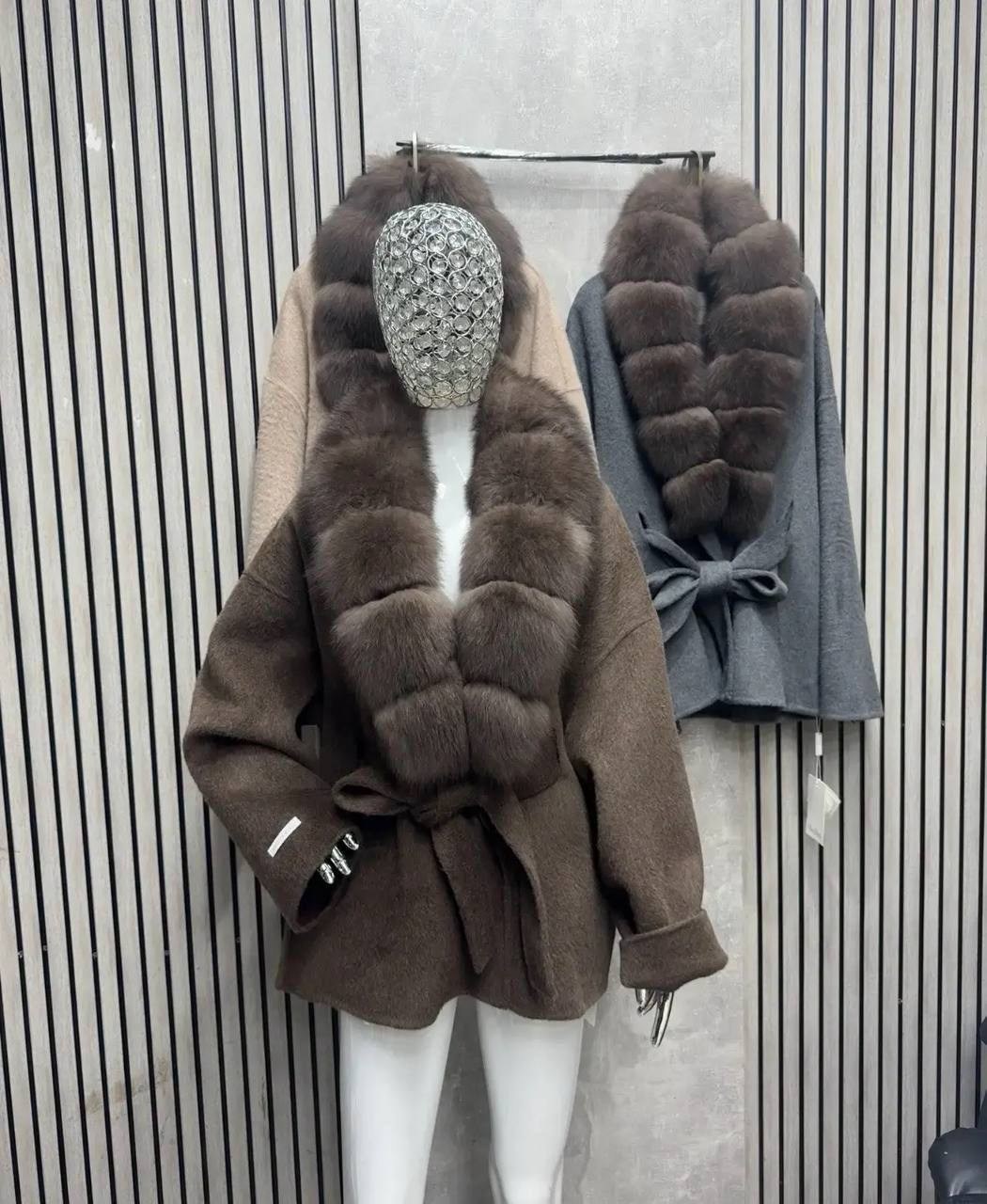 женское пальто с натуральным мехом,пальто с мехом,пальто кашемировое с мехом песца,полупальто с мехом,пальто кашемировое с натуральным мехом