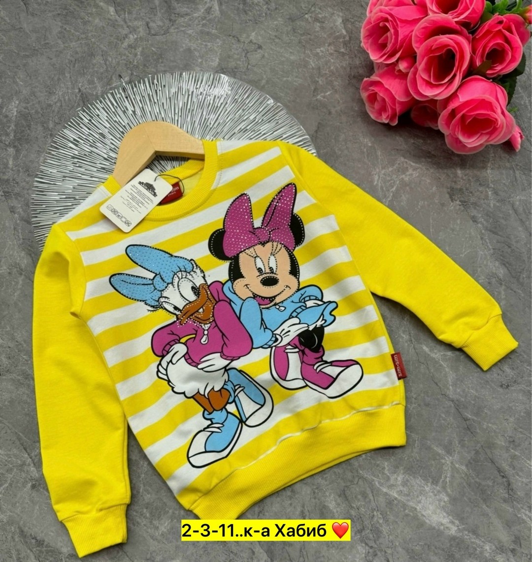 детская кофта,кофта детская для девочки,свитшот для девочки минни,кофта с принтом,кофта для девочек