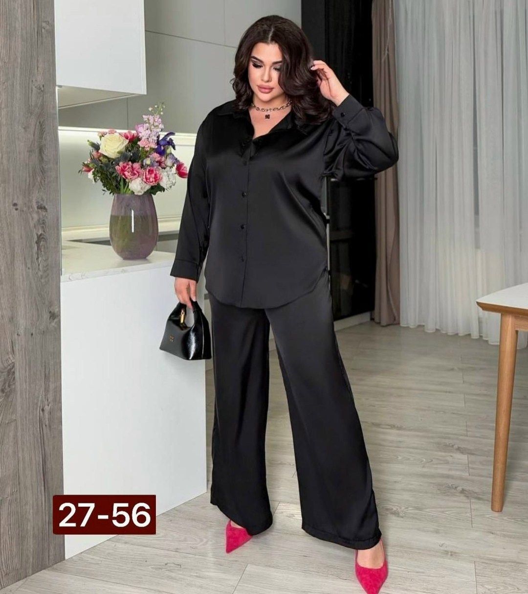 атласный костюм женский брючный,костюм брючный атласный шелковый в пижамном стиле,брючный костюм женский свободного кроя шелковый,брючный костюм,брючный костюм к5-5038/9