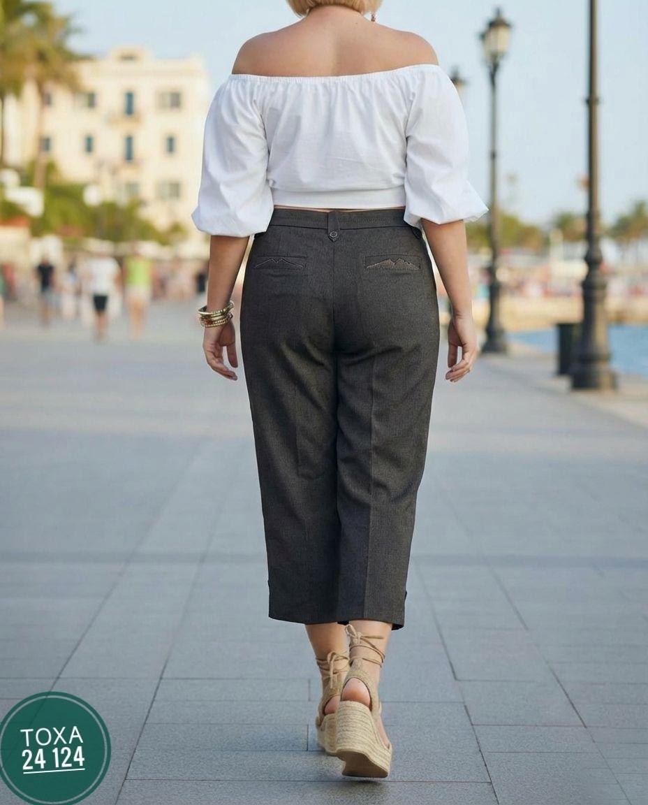 брюки для полных женщин,брюки бермуды,брюки для полных,укороченные широкие брюки на полных женщин,укороченные брюки для полных женщин
