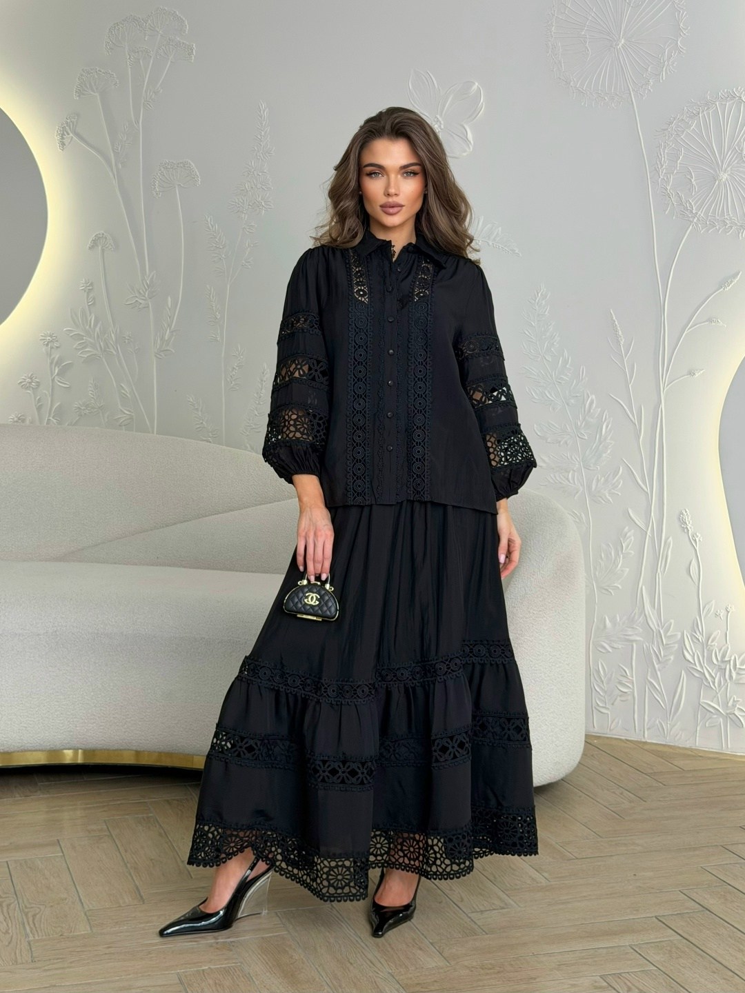 кружевной костюм,костюм с юбкой,кружевное платье,платье,стильное платье