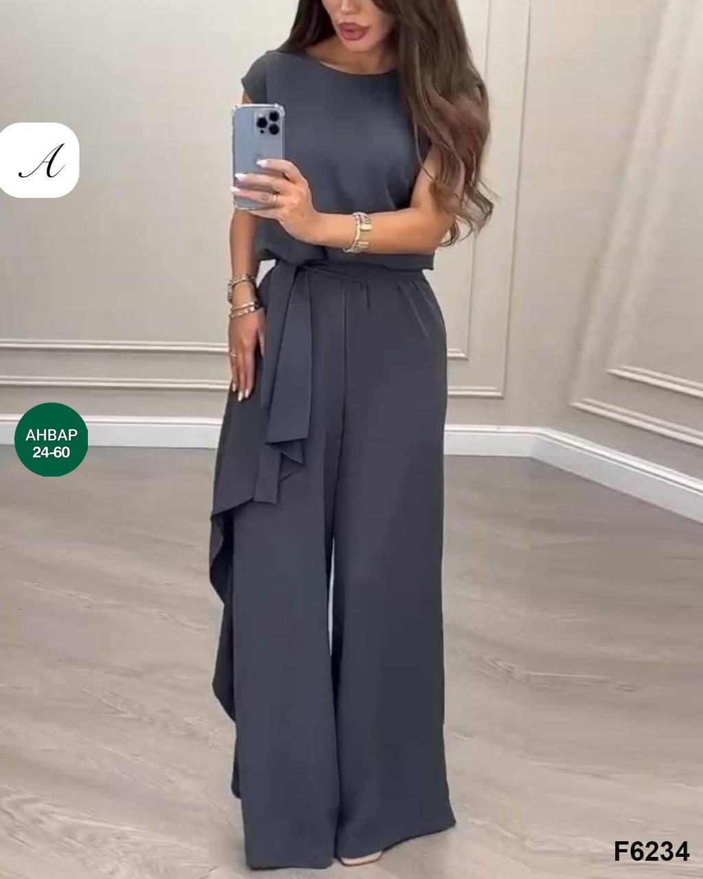 женский костюм двойка,костюм женский,брючной костюм,костюм брючный вечерний с драпировкой,костюм брючный вечерний с драпировкой цвет светло-серый