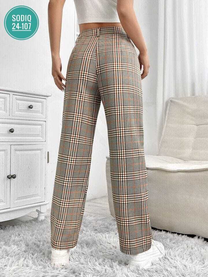 брюки в клетку,брюки в клетку с карманами,клетчатые штаны широкие,штаны в клетку,брюки в клетку прямые