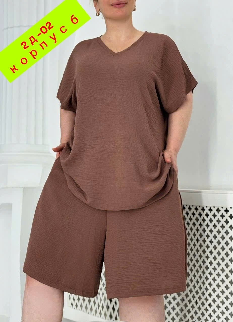 летний костюм с шортами больших размеров,женские летние костюмы,летний костюм свободного кроя,повседневный костюм,костюм оверсайз большого размера