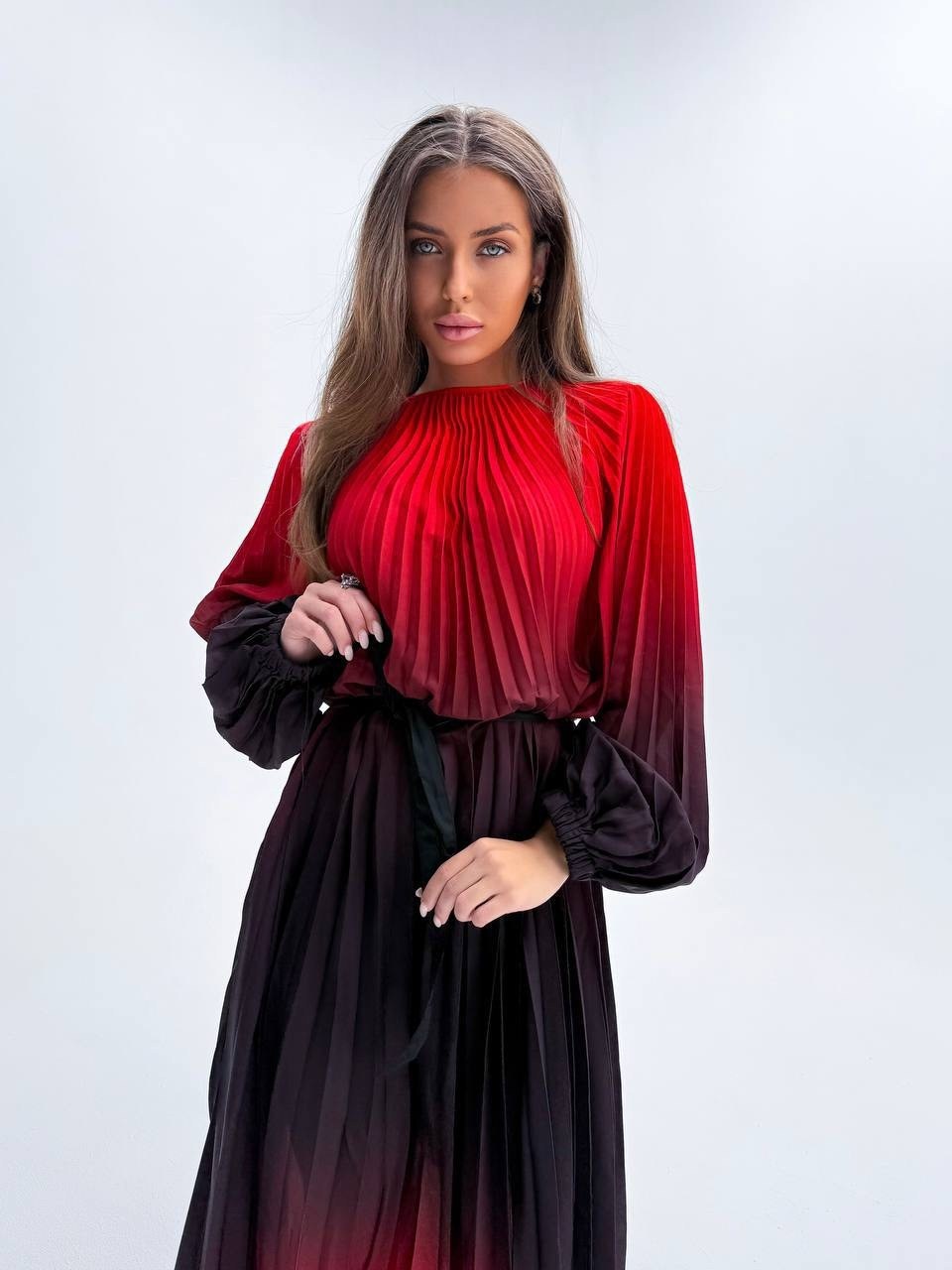 платье гофре,платье с градиентом,платье плиссе,женское плиссированное платье с градиентом deat,платье женское градиент