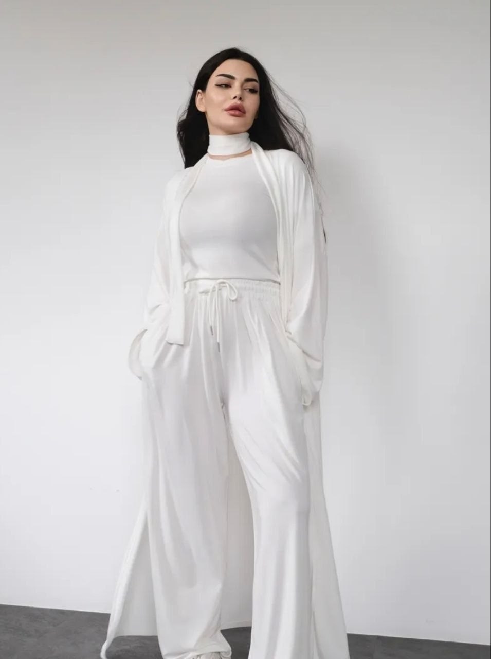 костюм тройка с абая топом и штанами angel mood,костюм тройка женский,костюм женский,комплект костюм,