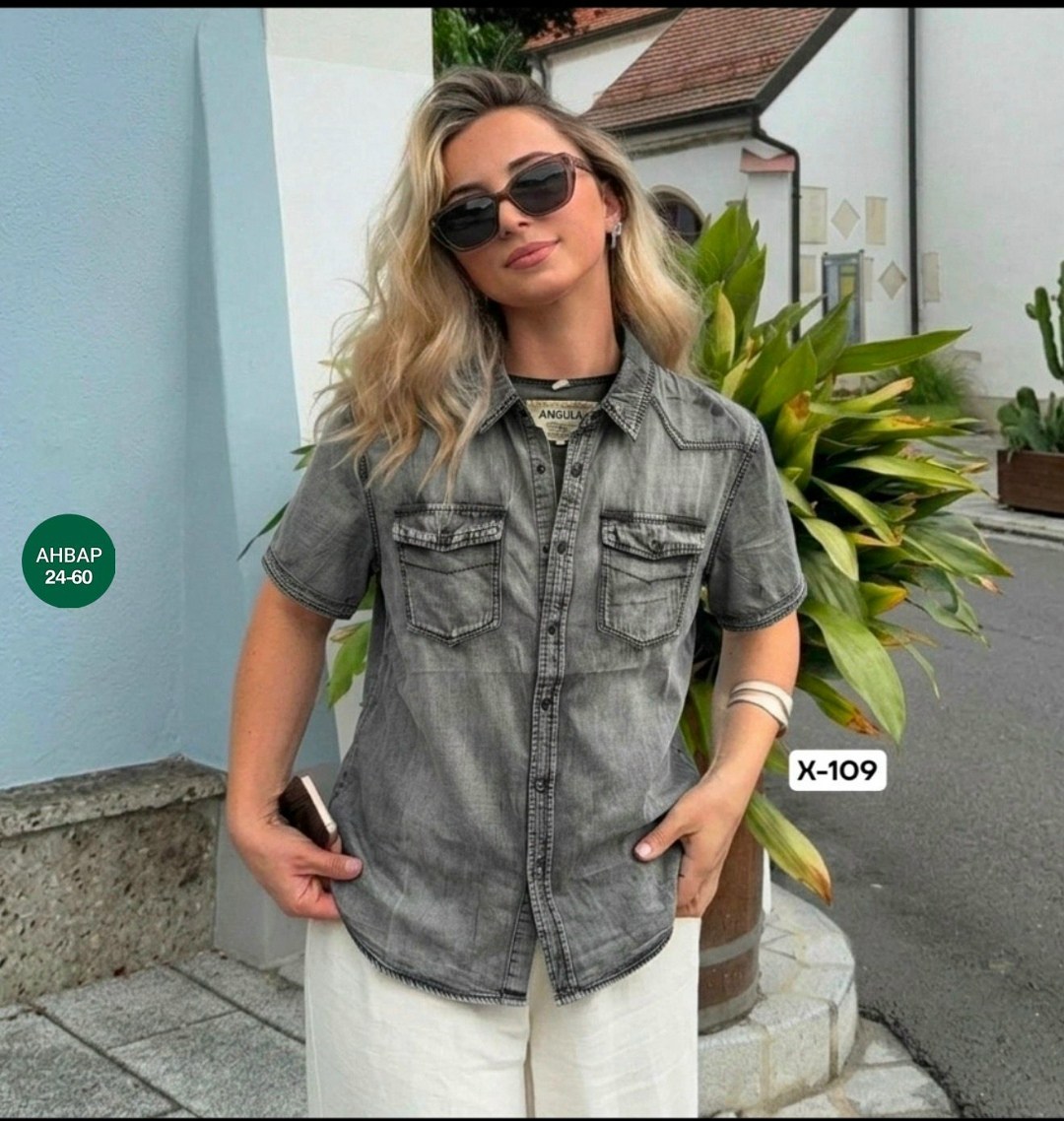 женская джинсовая рубашка,джинсовая рубашка с коротким рукавом,джинсовая блузка,джинсовая рубашка без рукавов женская,джинсовая рубашка