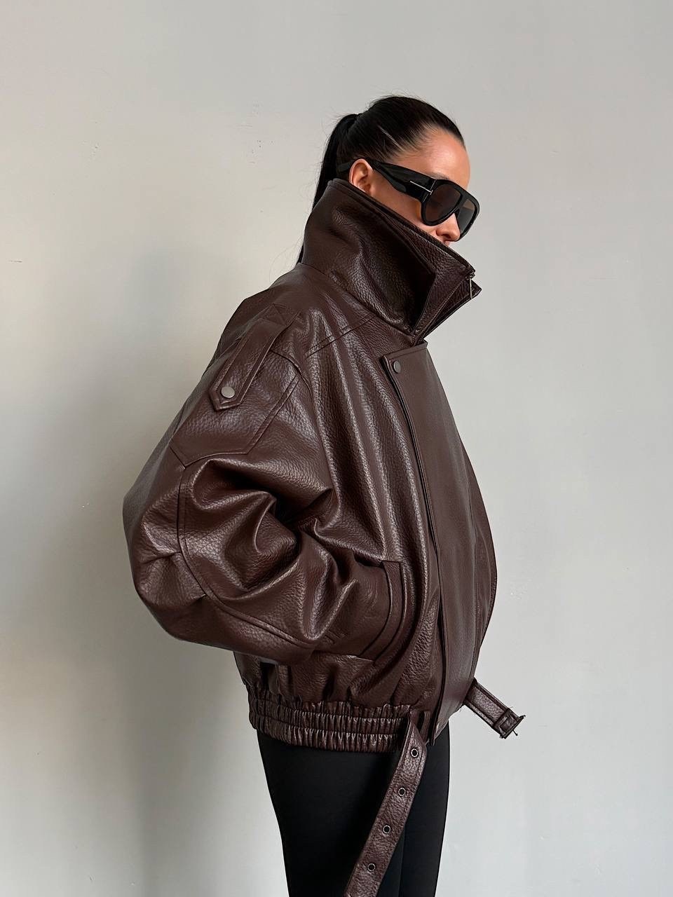 куртка-косуха из искусственной кожи оверсайз zarina,кожаная куртка,бомбер удлиненный оверсайз кожаная куртка-косуха saint shine,куртка-косуха из искусственной кожи оверсайз,бомбер удлиненный оверсайз