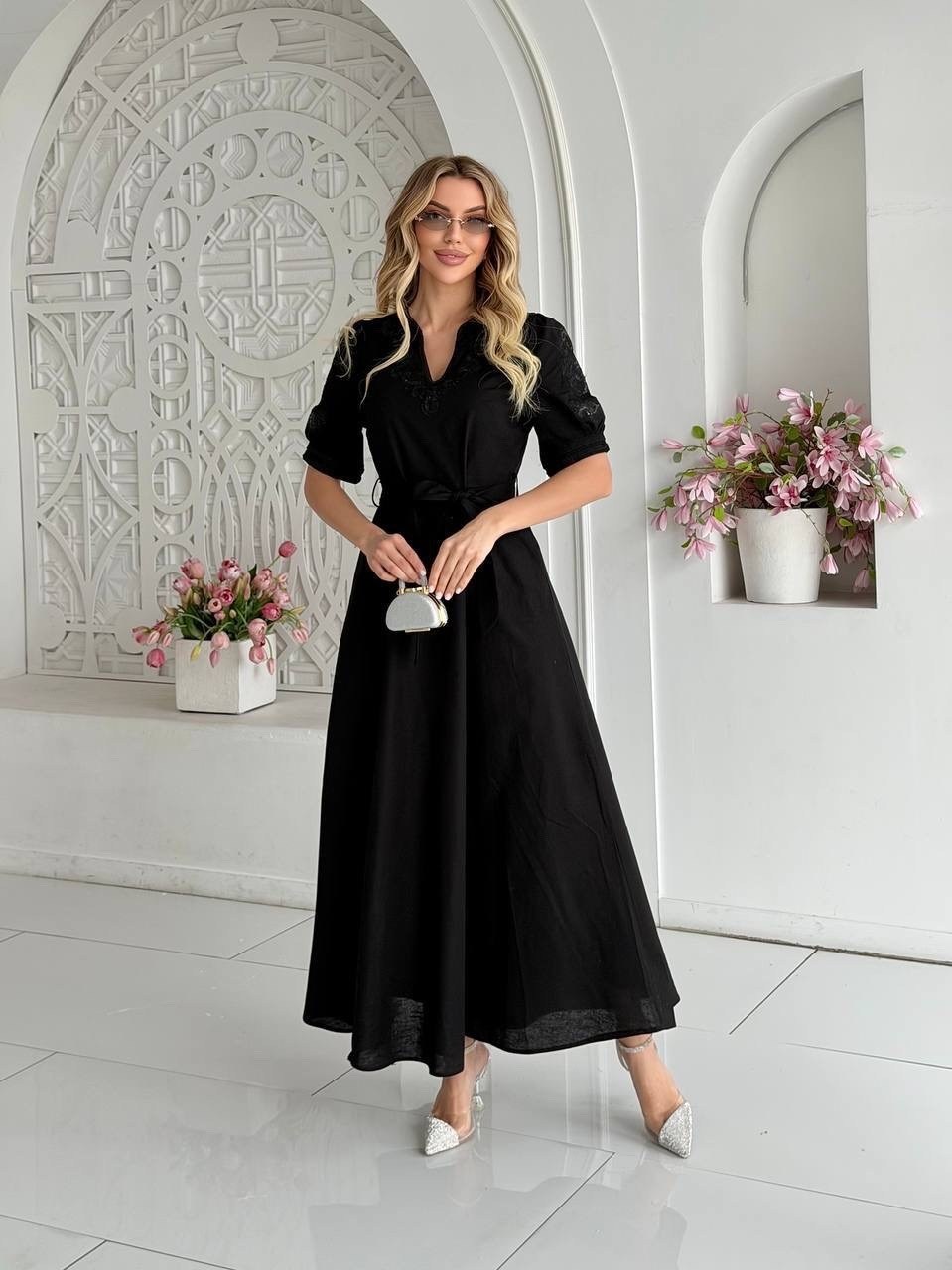 черное платье миди,платье миди,платья,платье женское черное,платье черное