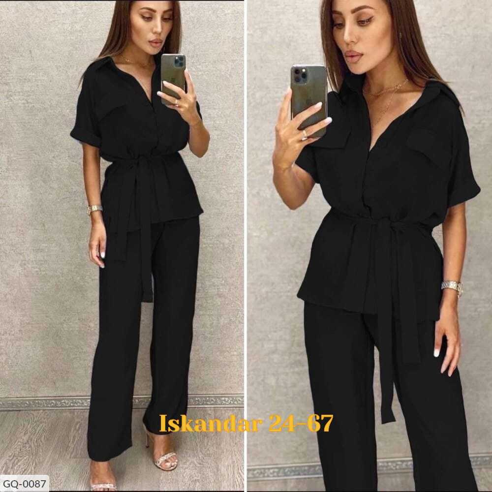 брючный костюм,брючный костюм жатка,костюм женский летний брючный,костюм двойка женский летний брючный,женский летний костюм блузка и брюки прямые цвет хаки