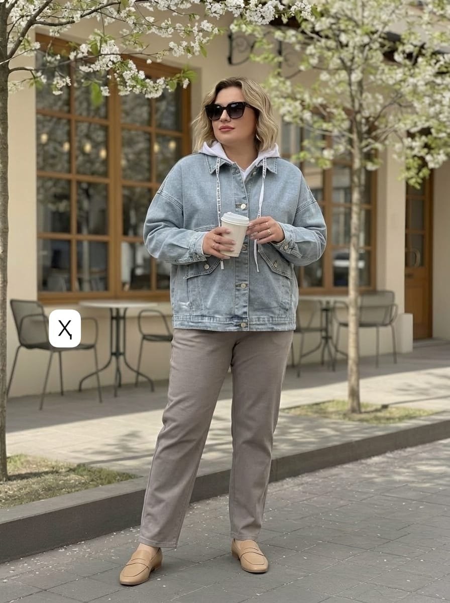 женские джинсовые куртки больших размеров,джинсовые куртки женские,джинсовая куртка,джинсовая куртка sela oversize,женская джинсовая куртка с капюшоном