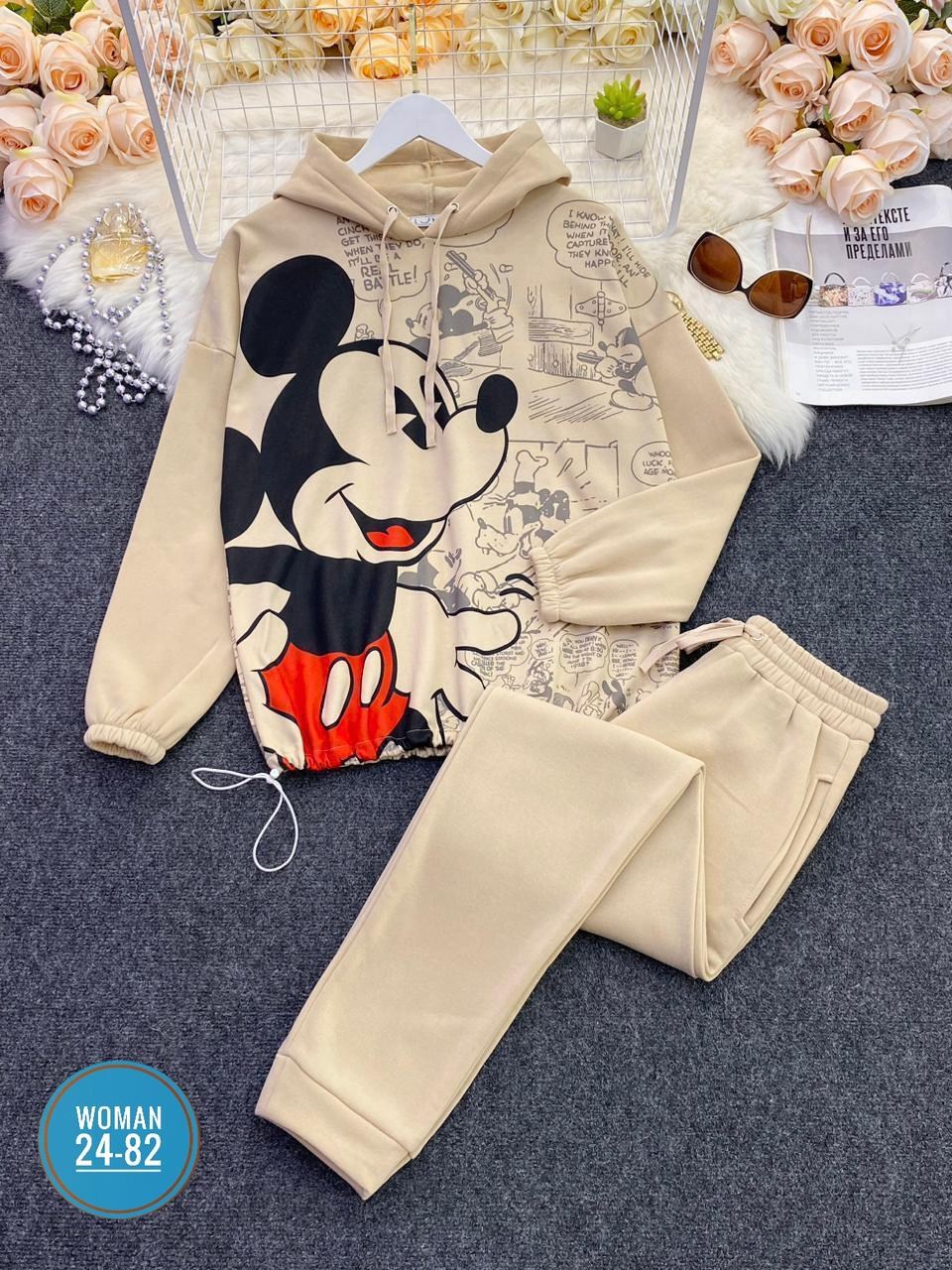 спортивный костюм с микки маусом женский,cпортивный костюм теплый,спортивный костюм микимаус женский,женский спортивный костюм на флисе,женский спортивный костюм на флисе микки