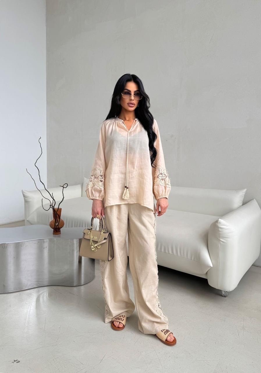 льняной костюм,льняной костюм женский,льняной брючный костюм,модная ,костюм miu miu