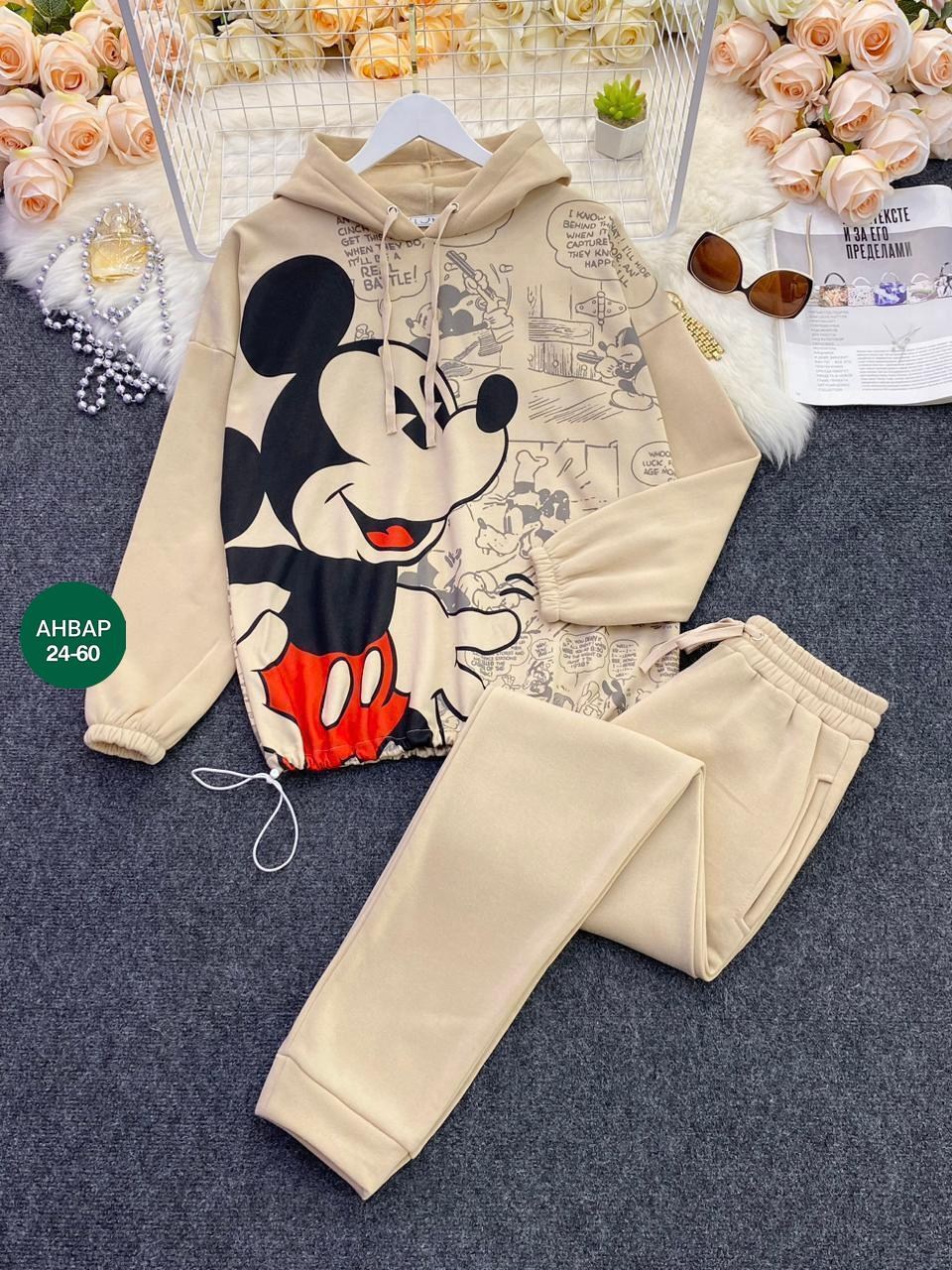 костюм на флисе,женский спортивный костюм на флисе микки,спортивные костюмы на флисе,костюм с микки маусом,флисовые костюмы