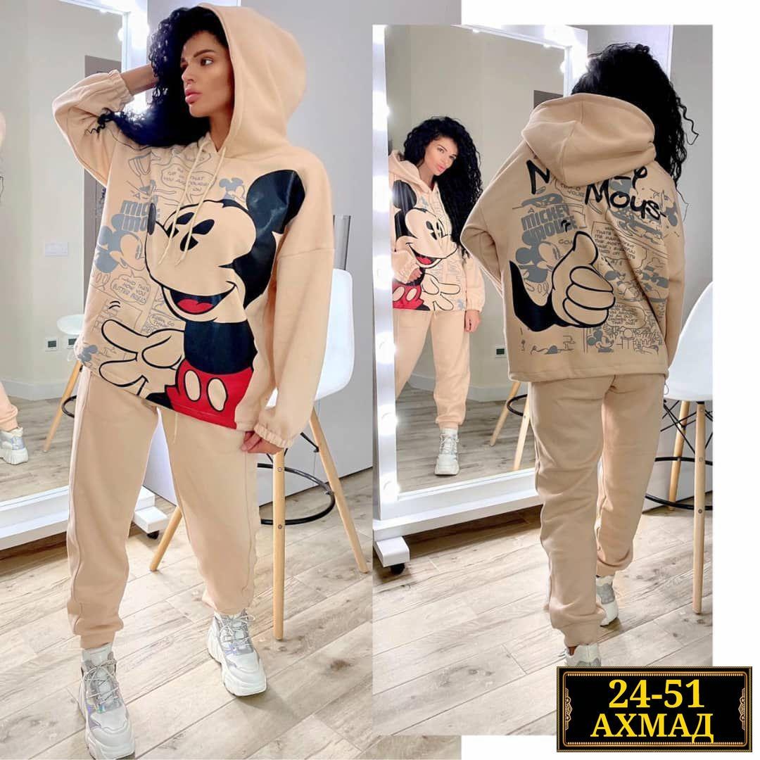костюм с микки маусом,костюм теплый,спортивный костюм с принтом микки маус,женский спортивный костюм на флисе микки,костюм с микки маусом женский