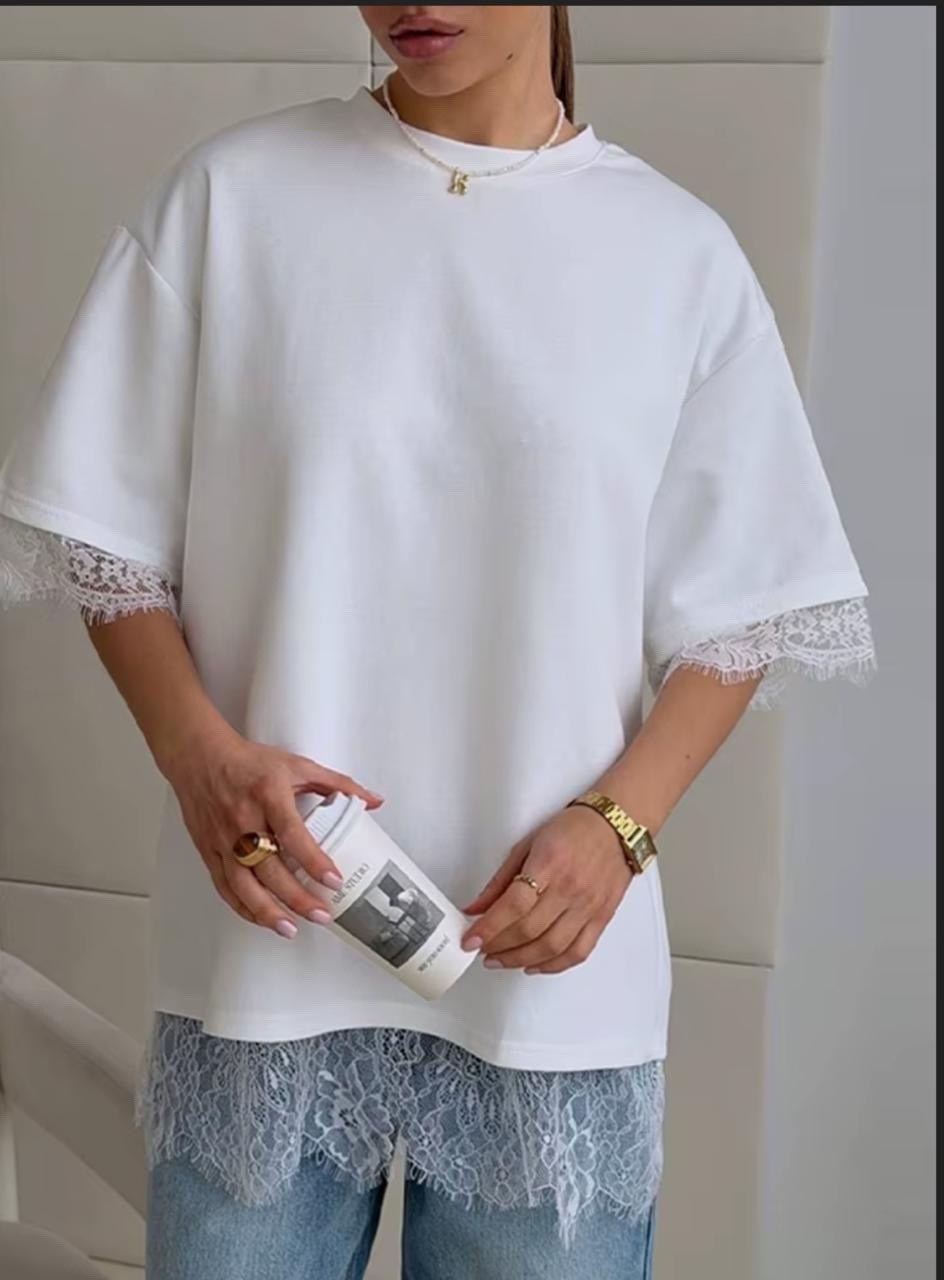 футболка с кружевами,блузка кружевная,кружевная футболка,блузка с кружевными вставками,кружевная рубашка