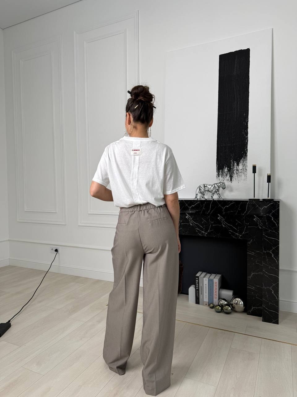 женские брюки палаццо,брюки палаццо skorlupa размер 46/48 серый,брюки палаццо,модные брюки,брюки прямые широкие