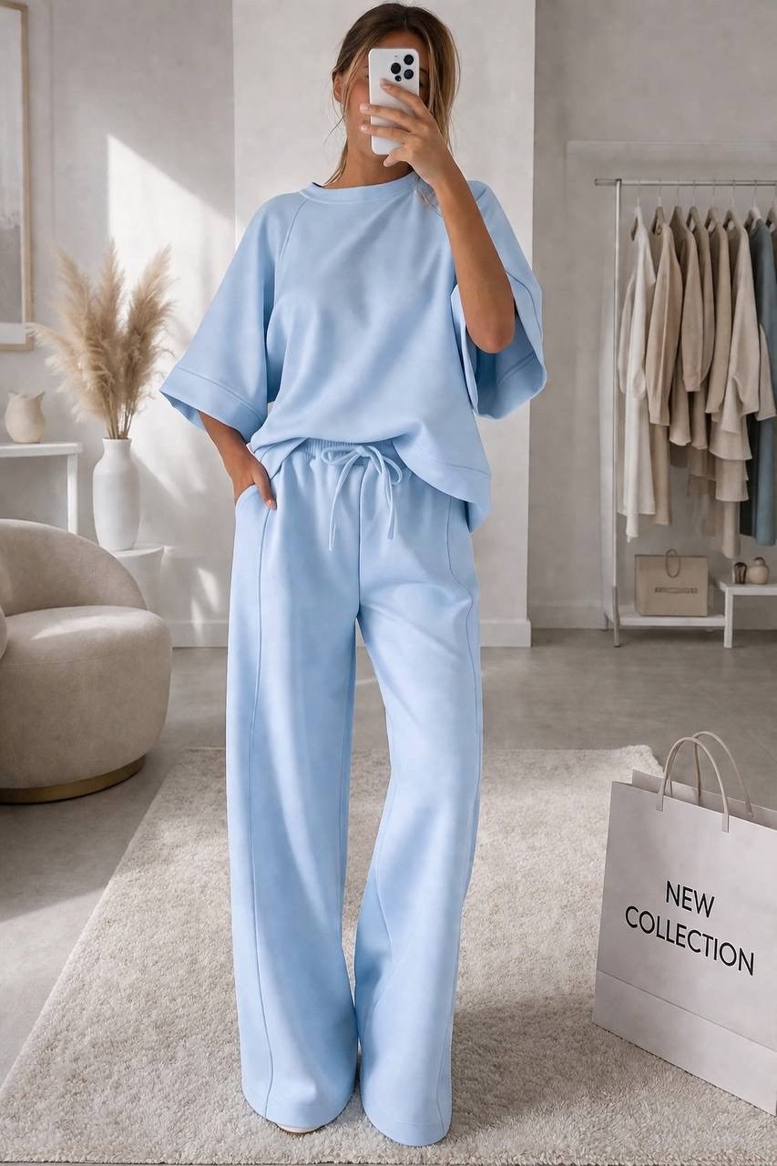 костюм женский,трикотажные костюмы,костюм со штанами,костюм голубой,спортивные женские костюмы