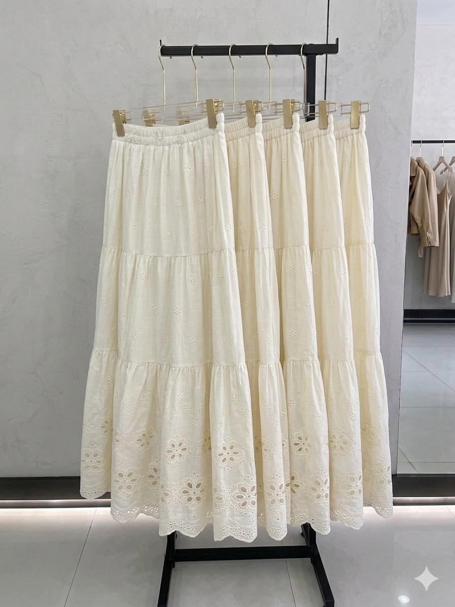 oceanlove вышитая кружевная длинная юбка,ажурная юбка,кружевная юбка,женская юбка с высокой талией, белая хлопковая юбка с вышивкой в винтажном стиле,юбка с кружевами