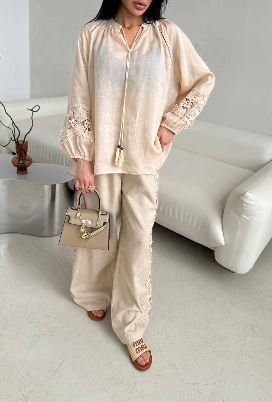 льняной костюм,льняной костюм женский,льняной брючный костюм,модная ,костюм miu miu